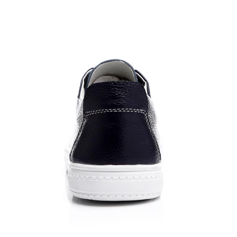 Summer New Sports Casual Men's Shoes Genuine Leather White Skateboard Shoes Breathable Trendy Pumps