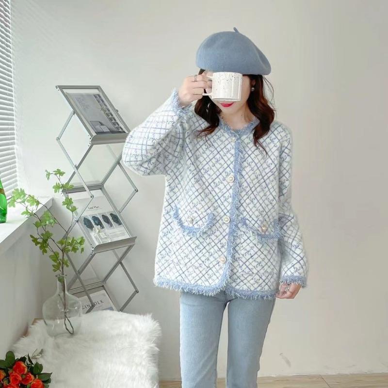 Sweet Little Fragrant Feng Mink Fleece Loose Coat Cardigan Women Autumn and Winter Design Sense Unique Cardigan Coat Female Top