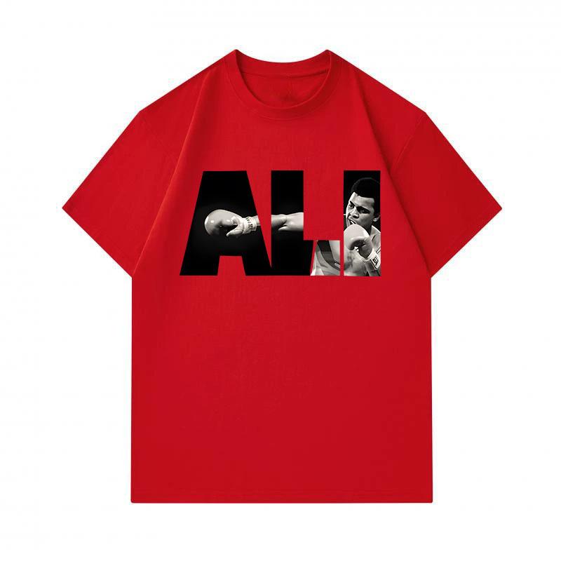 Herren 100% Baumwolle Rundhals Kurzarm T-Shirt, Retro Boxkampf Kämpfer Print Lässig Bequem Weiches Tee für Tägliche Streetwear Sommer Lässige Oberteile