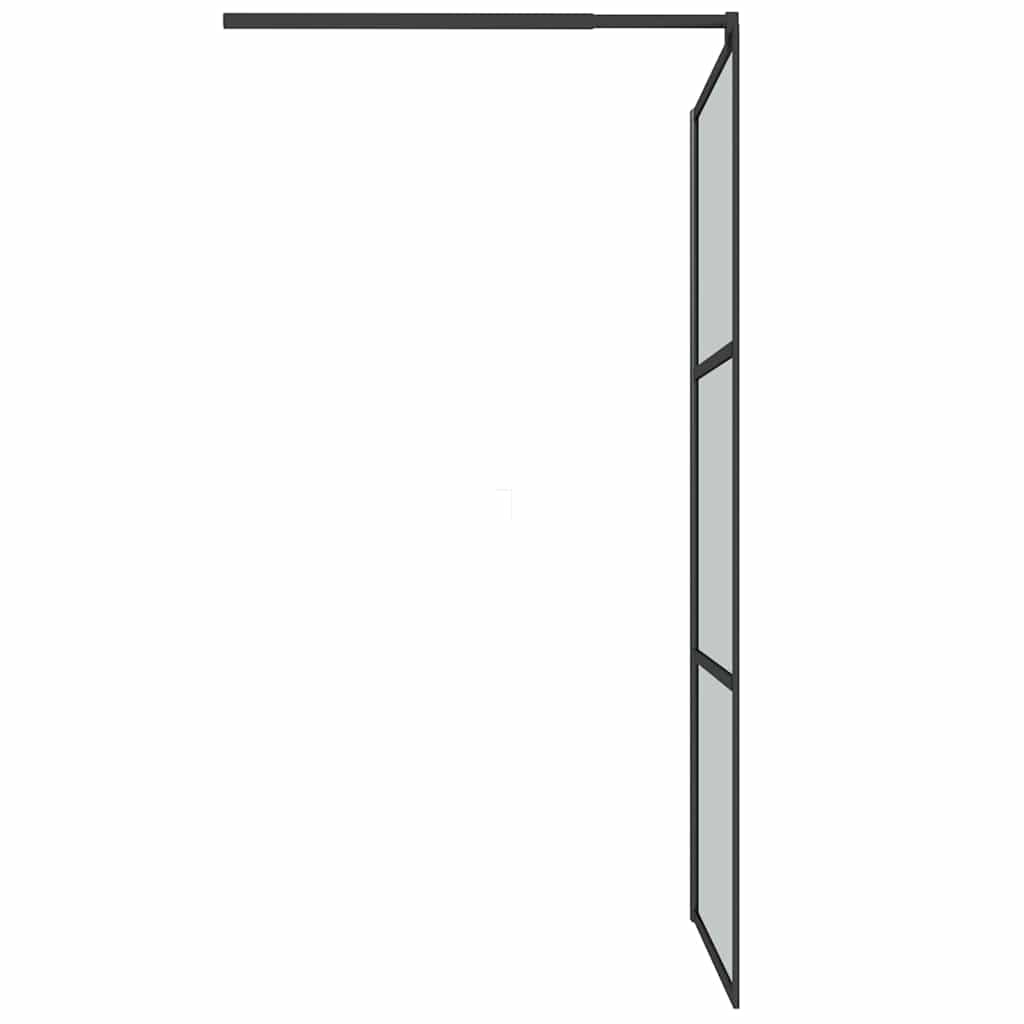 Walk In Shower Screen for Shower Enclosure 100 X 195 Cm Dark Tempered Glass In Black