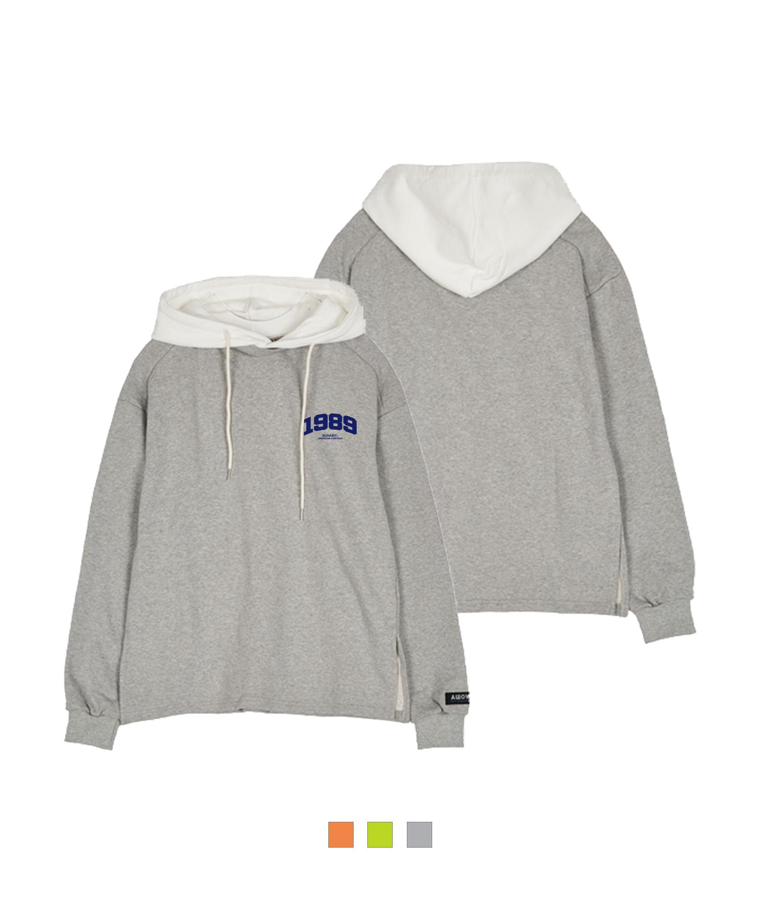 New Habit N/H [New Habit X Olaon] 1989 Label Layered Hoodie (Gah5-2Nh1102) {Fluorescence}/[M]