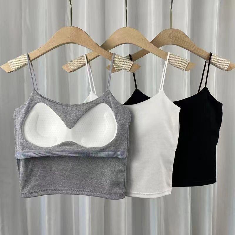 

Women s White U-Shaped Open-Back Camisole Top with Built-In Pads, Perfect for Layering or Solo Wear. Slim-Fit, Versatile, and Ideal for Summer. S