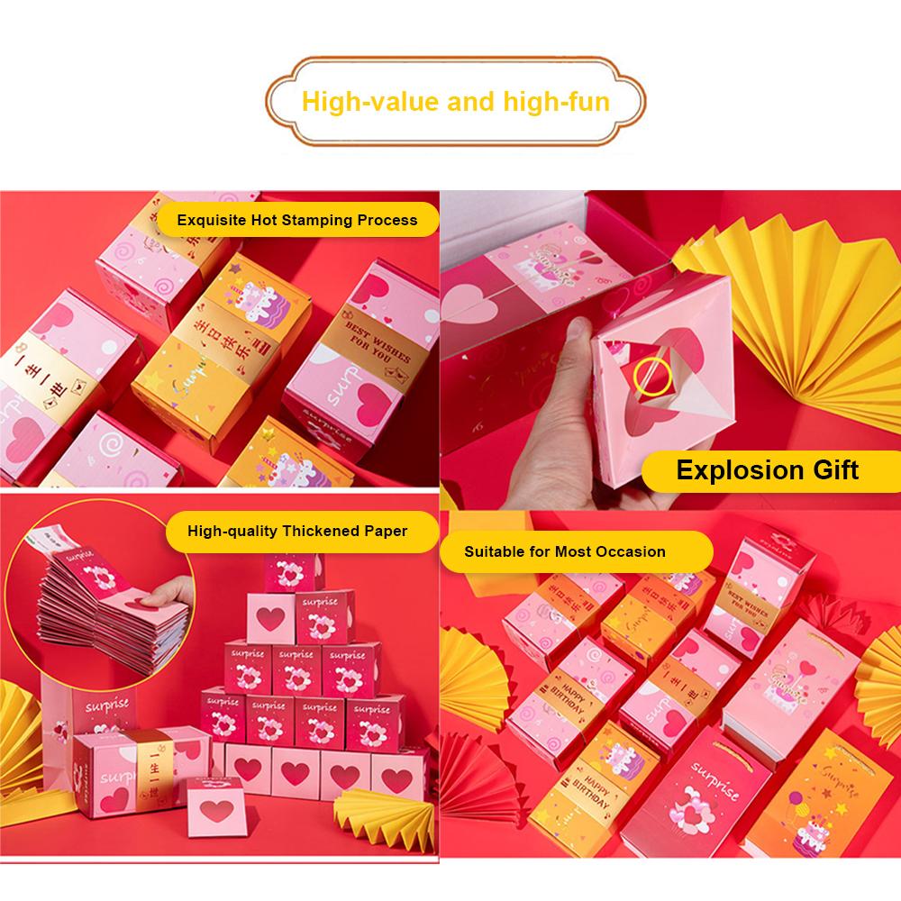Scatola Regalo Esplosiva Unica Buon Compleanno Scatola Sorpresa Popup Idee Regalo Divertenti per Matrimonio Regalo Personalizzato con Sacchetto Regalo