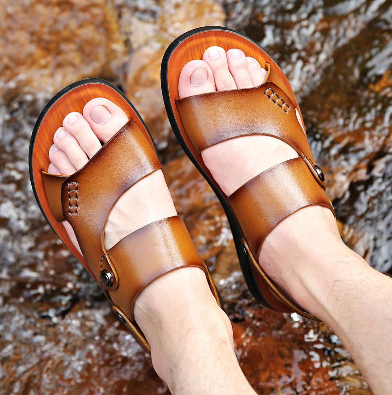 Summer Fashionable New Men's Belt Buckle Garden Sandals Breathable Male Beach Shoes Casual Slippers Zapatos Hombre