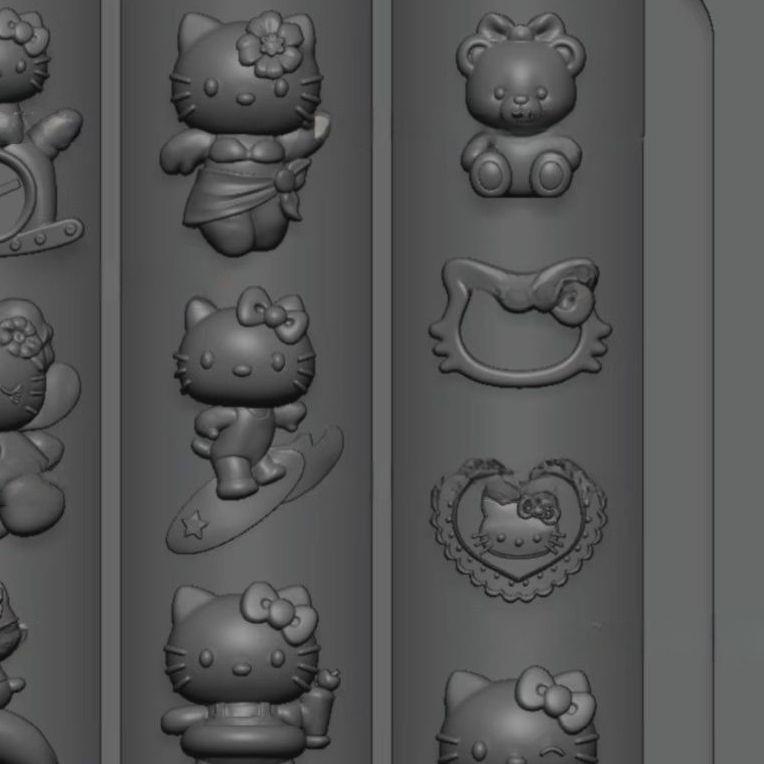 Rongyue Bear Silicone 3D Cute Cat & Bear Nail Art Mold Necklace