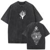 Hollow Knight Symbol  World EleUnisext DoublePrint TShirt Distressed Charcoal Oversize Base with IP Icon  Detail Collection