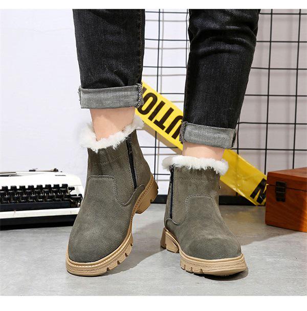 Winter High-Top Snow Boots with Thick Wool and Fur Lining for Outdoor Warmth