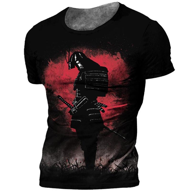 Trend Japanese Samurai Graphics T-shirts Summer Fashion Short Sleeve Mens Kids 3D Printed T Shirts Casual Loose Harajuku Tees