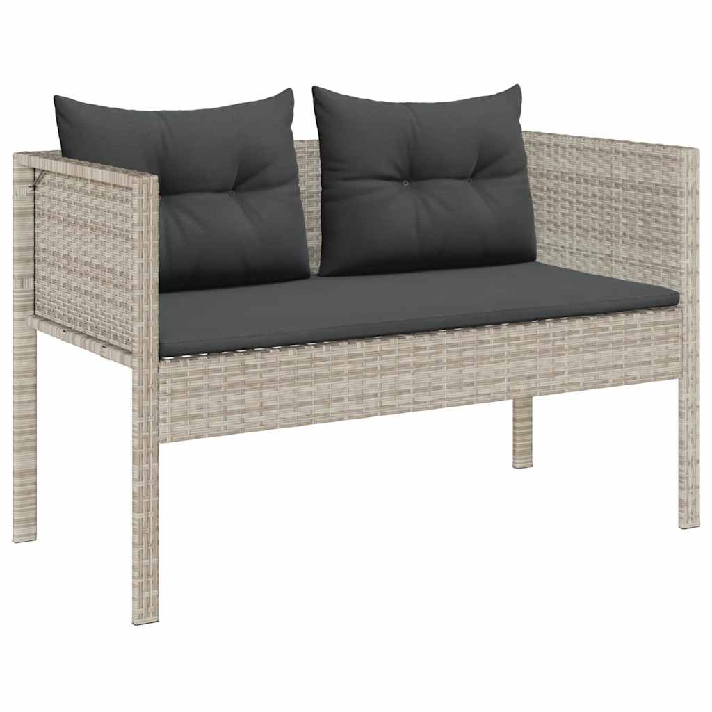 6 Piece Garden Sofa Set in Light Gray and Dark Gray Poly Rattan