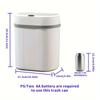 12L Smart Oval Trash Can | Hands-Free, Quiet-Close, Waterproof | Perfect for Bathroom, Kitchen, Office | AA Battery Operated