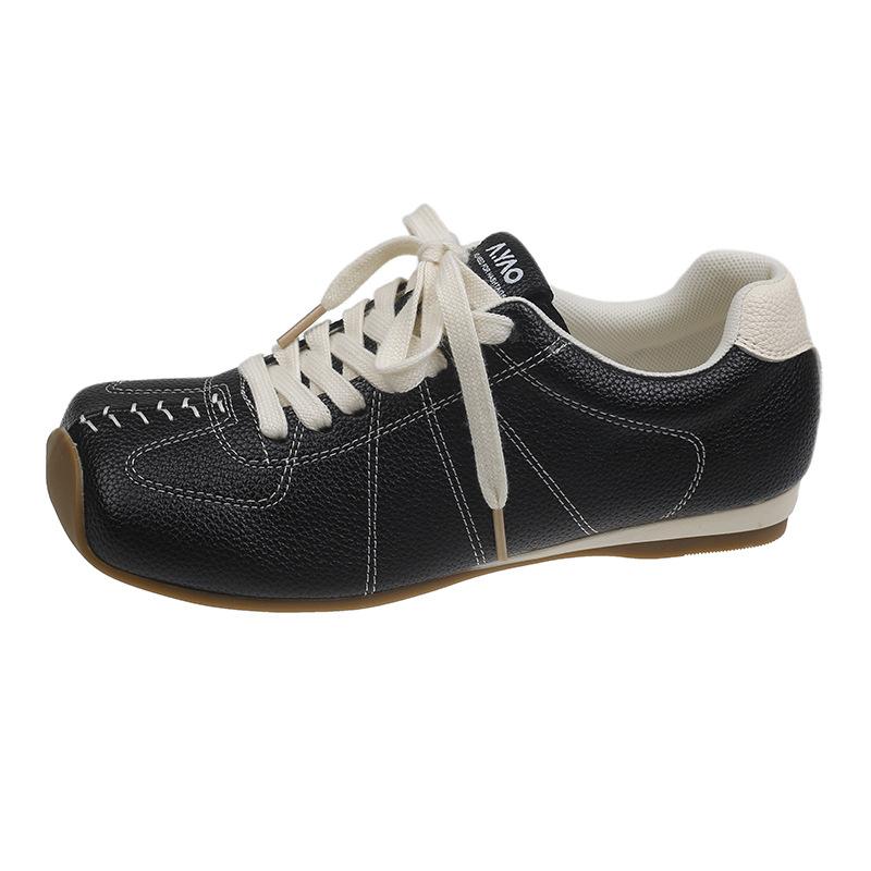 

Новая линейка Yueyu - минималистичная структура с узором личи, немецкие тренировочные туфли, 4 см, универсальные туфли с квадратным носком, маленькие белые туфли в стиле ins 40 чёрный