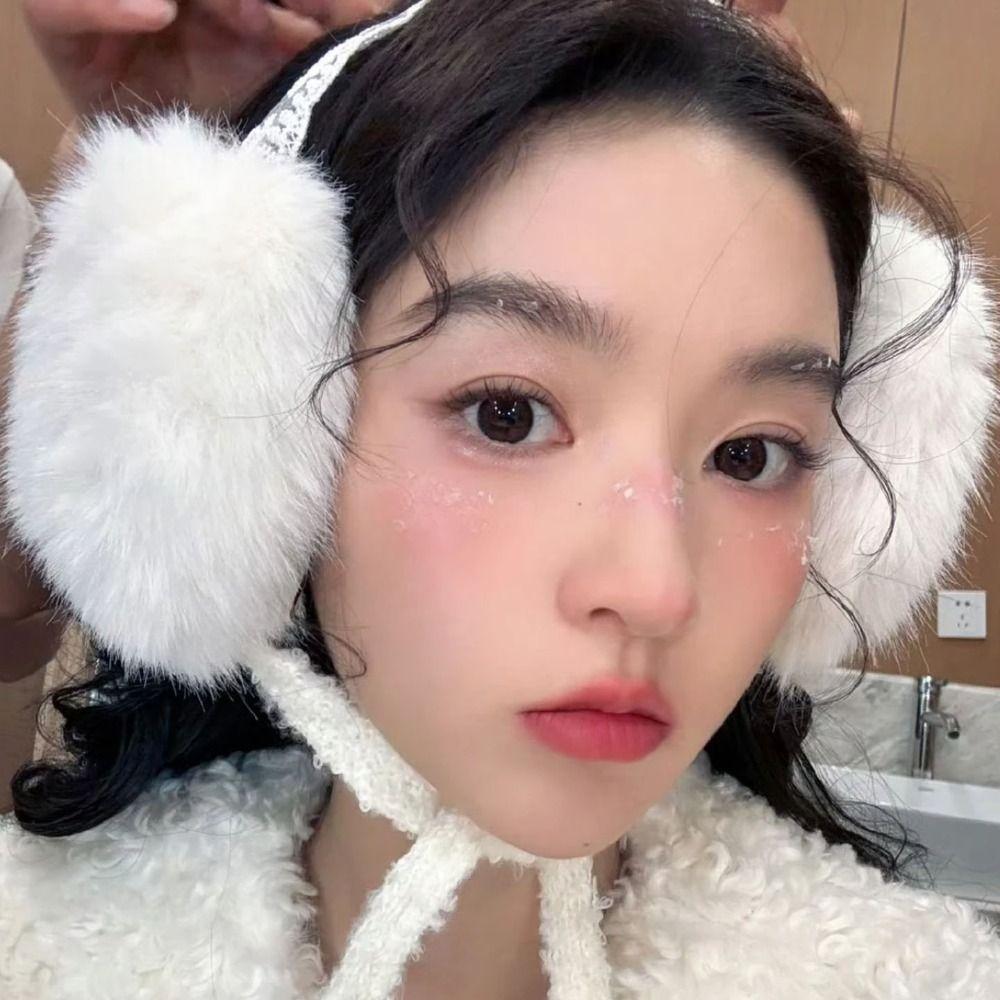 JK Headwear Lace Plush Earmuffs Ear Cap Warm Ear Muffs Comfortable Winter Earmuffs  Winter
