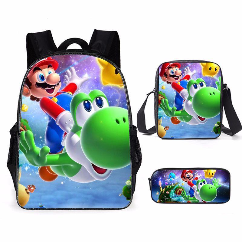 Cartoon Backpack, Primary And Secondary School Students Three-Piece Set, School Bag, Backpack, Shoulder Bag, Pencil Case.