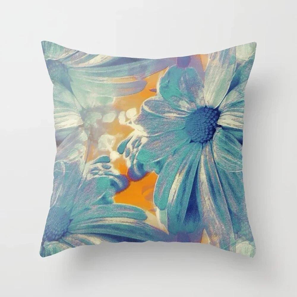 Home Decor Pillowcases Colorful Flower Printed  for Bedroom Living Room