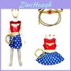 Stretch Cotton Wonder Woman Dress With Bow Accent For Toddlers