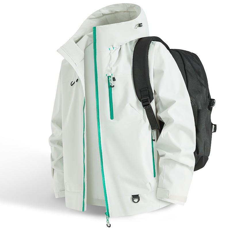 New Windbreaker Three-proof Outdoor Mountaineering Jacket Jacket Men and Women Loose Casual Hooded Jacket Couple