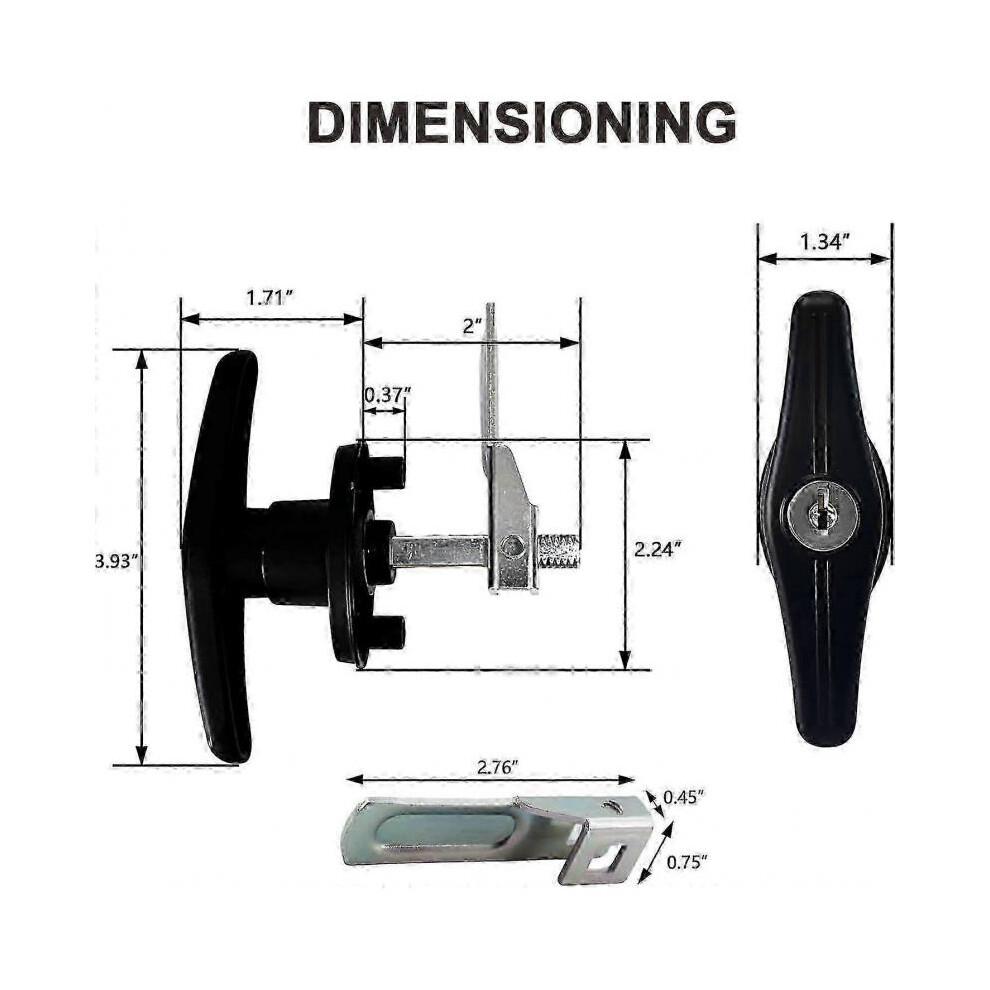 T-Handle Lock for Truck Cap Truck Canopy Camper Shell, Keyed Alike, Fit for