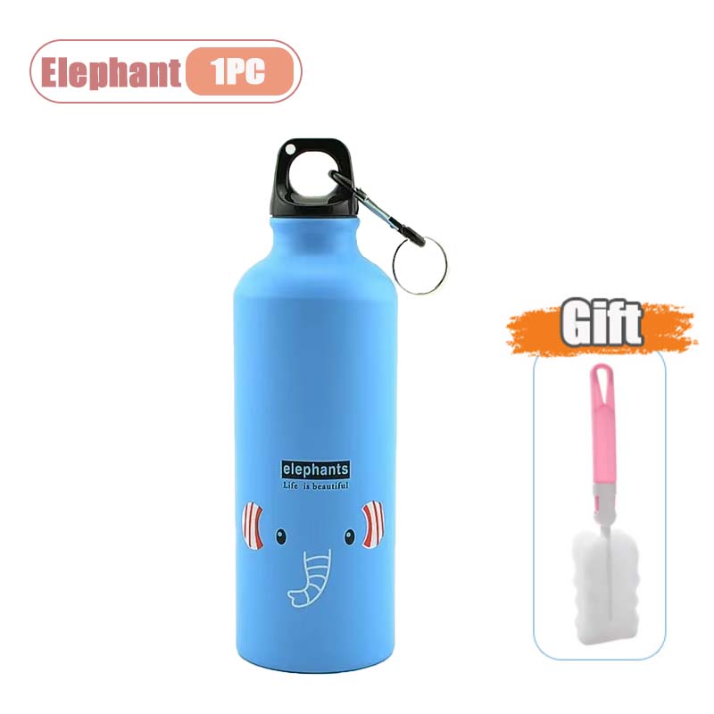 500ML Cartoon Aluminium Wasserflasche Niedlicher Tierdruck Edelstahl Wasserflasche mit Deckel Isolierter Becher Kaffeetasse
