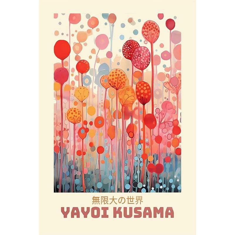 

Японская выставка цветов Яёи Кусама Плакат Картина Печать на холсте Настенная картина для гостиной Домашний декор 21*30cm No Frame