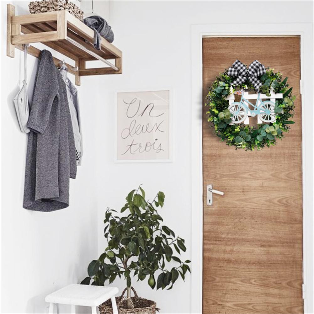 Artificial Green Plant Garland Simulation Wall Hanging Leaf Wreaths Door Decoration