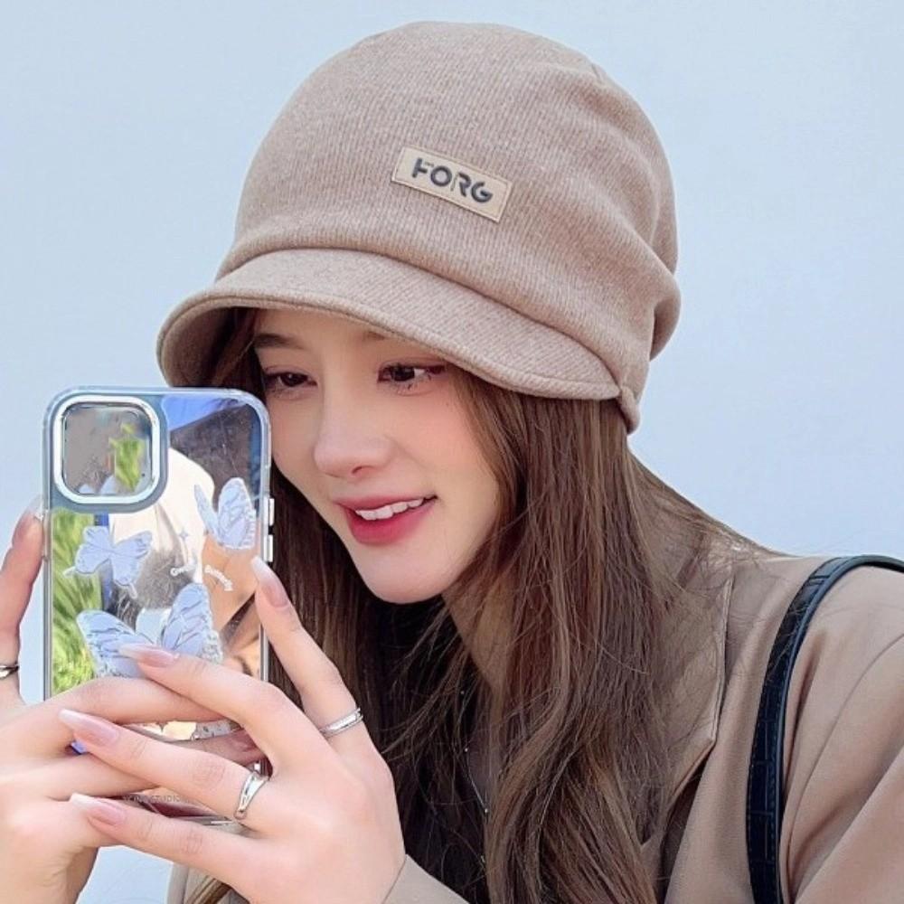 Soft Beanies Elastic Mask Woolen Hat Versatile Peaked Cap  Winter