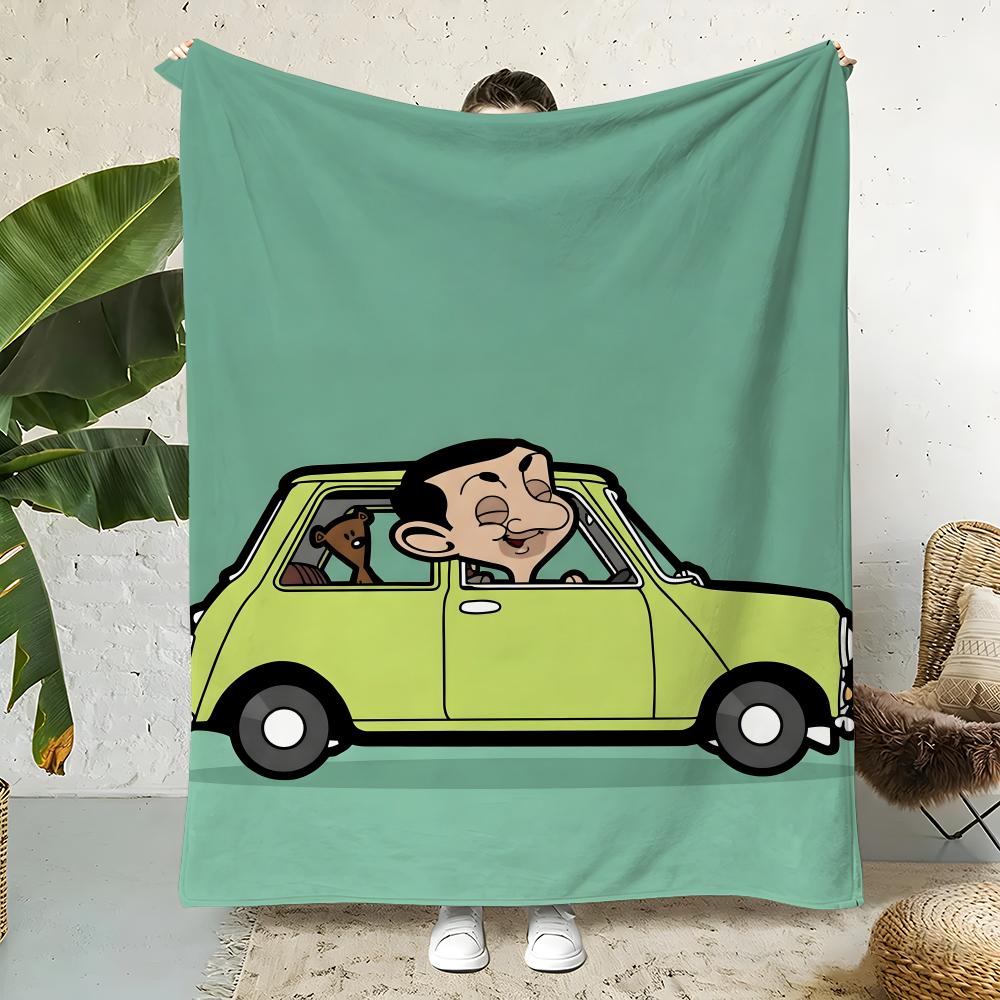 Comedy M-Mr Bean Throw Flannel Throw Blanket,Bed Home Office Nap Blanket Travel,Camping,Picnic Blanket Soft Decor 75cmx90cm