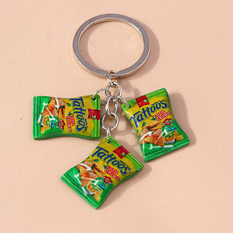 Fashion Resin Food Snacks Potato Chips Keychain for Women Handmade Keychains Car Key Handbag Pendant Jewelry Gifts