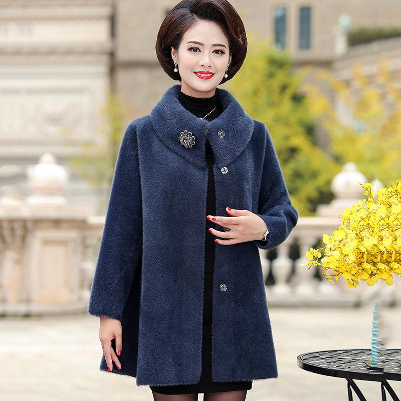 

Женское вязаное пальто из норкового флиса, весенне-осеннее, теплое, большого размера, вязаные кардиганы, пальто, плюшевые вязаные пальто большого размера 3XL темно-синий
