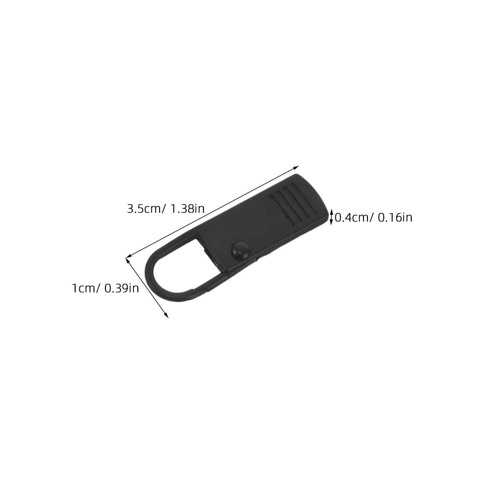 20Pcs Zipper Pull Replacement Kit Metal Detachable Zipper Pullers Repair Sliders for Luggage Backpacks Jackets Coats Purse чёрный