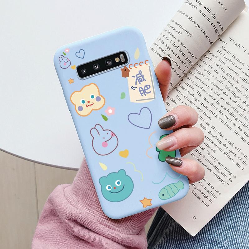 Case For Samsung Galaxy S10 S 10 Plus S10E Phone Cover Cute Cartoon Candy Painted Soft TPU Coque For Samsung S10 S10+ S10E Funda