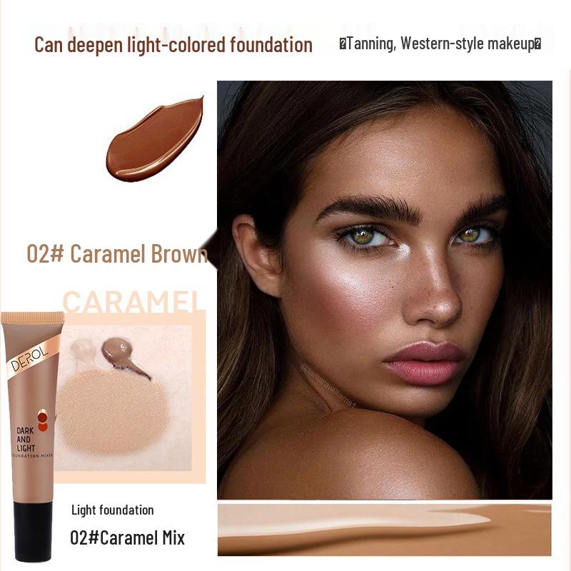 DEROL Foundation Mixer Color Corrector for Light to Dark Skin Brightening and Contouring in Wheat, White, Yellow, Black Tones.
