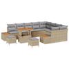 Ensemble de sofa de jardin 12 pièces avec coussins beige poly rotin acacia vidaXL, Ensemble de salle à manger de jardin 3362957