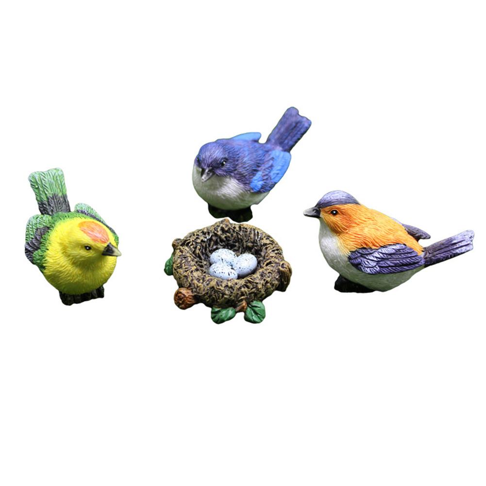 Bird Figurines with Nest Bird Statues Decorative Bird Landscape Ornaments Fairy Garden Accessories for Micro Landscape
