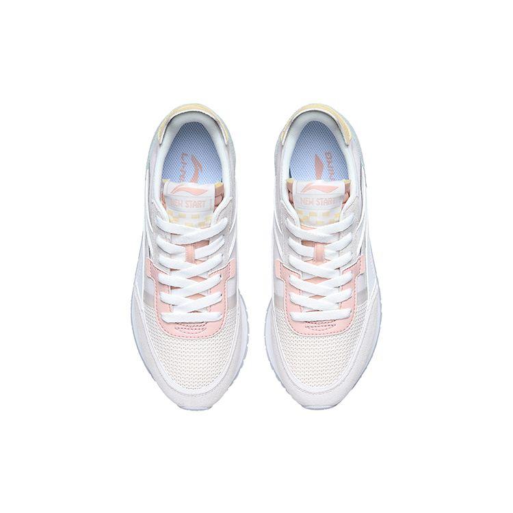 Li Ning Wind Rider Shock Absorbing Non-Slip Durable Low-Top Running Shoes Women sneaker Pink White Green AGCR196-2