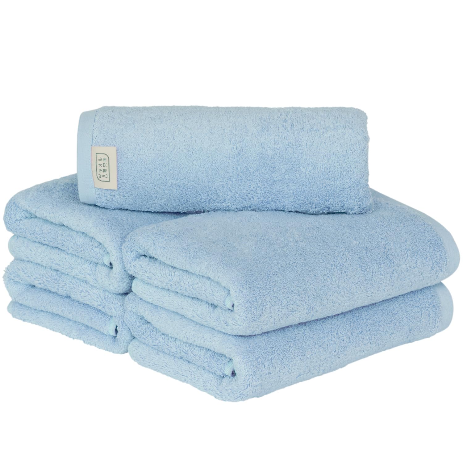 

Towel Laboratory Mini Bath Saxe Set of JapanTechnology [Naturally Soft] #024 Towels, Blue, 5, Soft, Thick, Smooth, Long-Lasting, Fast-Absorbent,