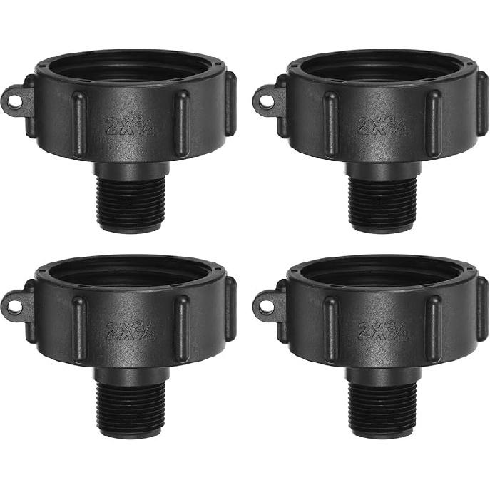 PATIKIL IBC Tote Adapter S60x6 Coarse Thread 1 BSP Male, 4 Pcs 275-330 Gallon Drain Plug Connector for Water Tank Garden Hose