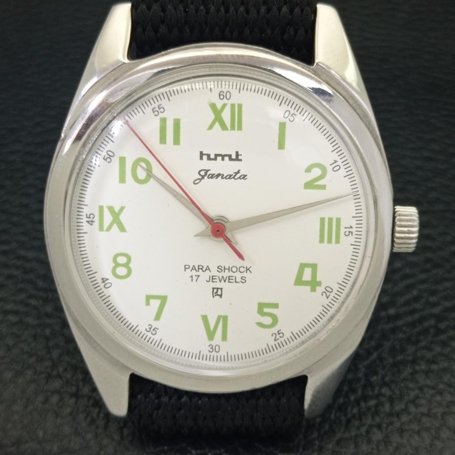 USED AUTHENTIC HMT JANATA MENS HAND-WINDING INDIAN WHITE DIAL WATCH A430086-2 R101-a430086