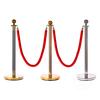 Stainless Steel Concierge Queue Post with Gold and Silver Lanyard