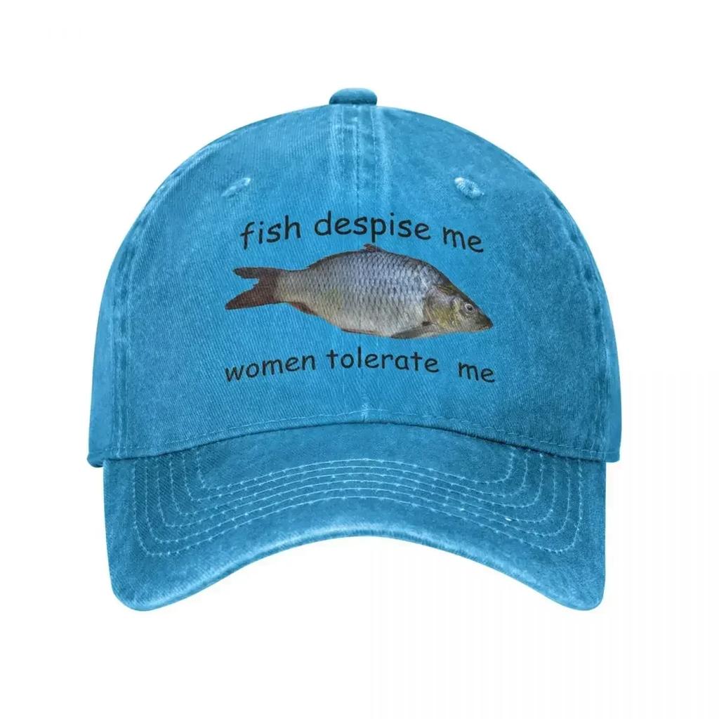 Fish Despise Me Women Tolerate Baseball Caps Vintage Distressed Washed Snapback N Outdoor Running Golf Hats