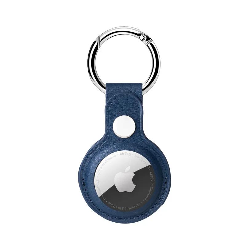 Leather Keychain for Apple Airtags Case protector Cover Bumper Shell Tracker Anti-scratch Air Tag Key Ring Holder Accessories