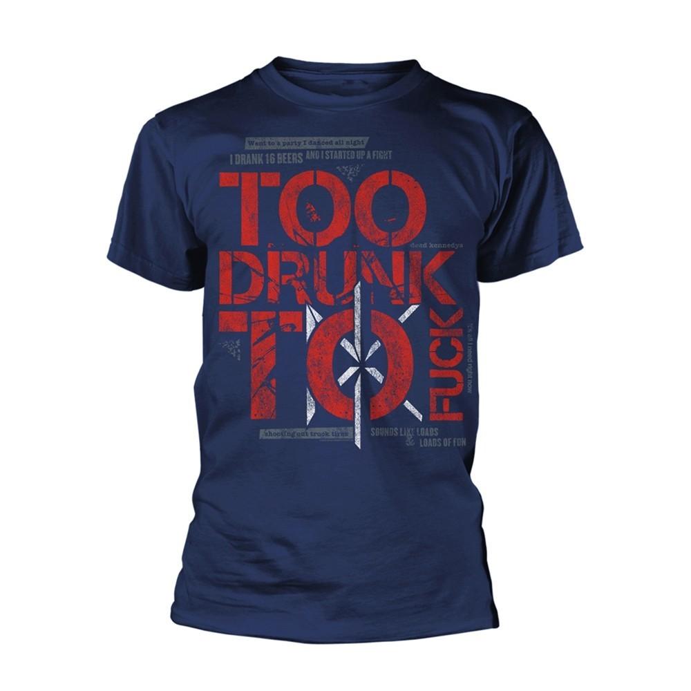 Темно-синяя футболка Dead Kennedys Too Drunk - НОВАЯ XXXL