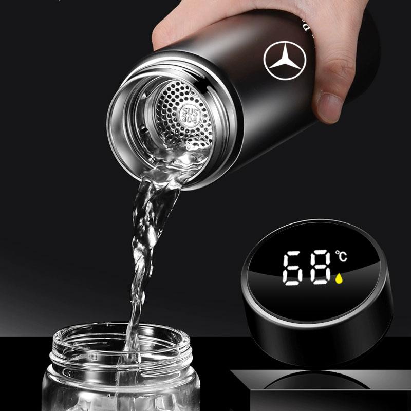 Car Smart Thermos Bottle With Temperature Display Coffee Cup For Mercedes Benz AMG A C E GLC GLA GLE GLB Class W177 W205 W212 W213 X253 X156 W166 X247