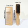 2-Piece Natural Bamboo Portable Mini Set - Boar Bristle Hair Brush & Natural Bamboo Wide-Tooth Comb, Palm-Sized Compact Design