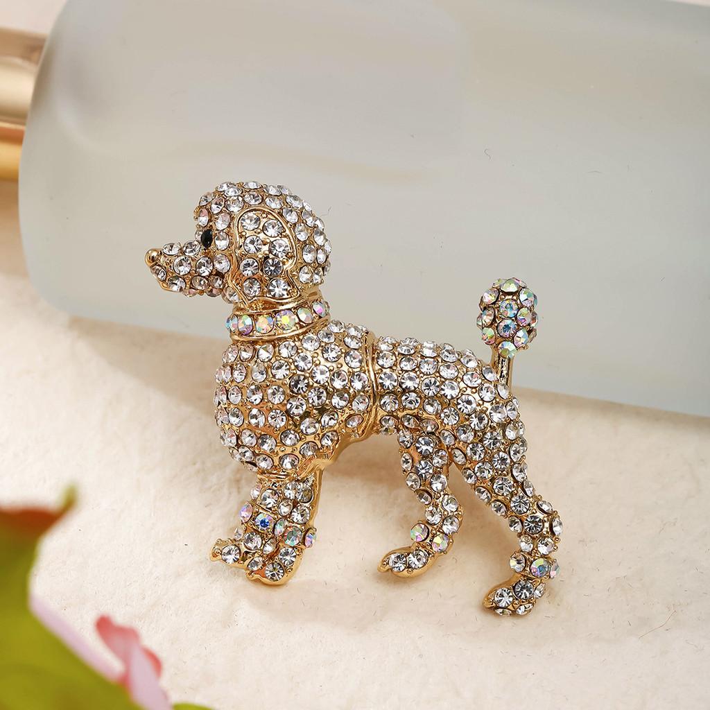 Animal Dog Alloy Brooch With Electroplated Finish For Formal Wear And Gift Purposes