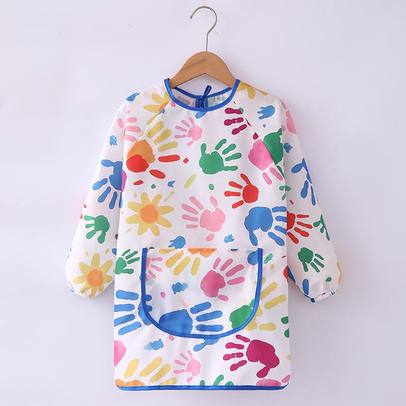 Waterproof Kids Drawing Apron Oil‑proof Art Smock for Painting Apron for Baby Boys Girls Kindergarten Reverse Dressing