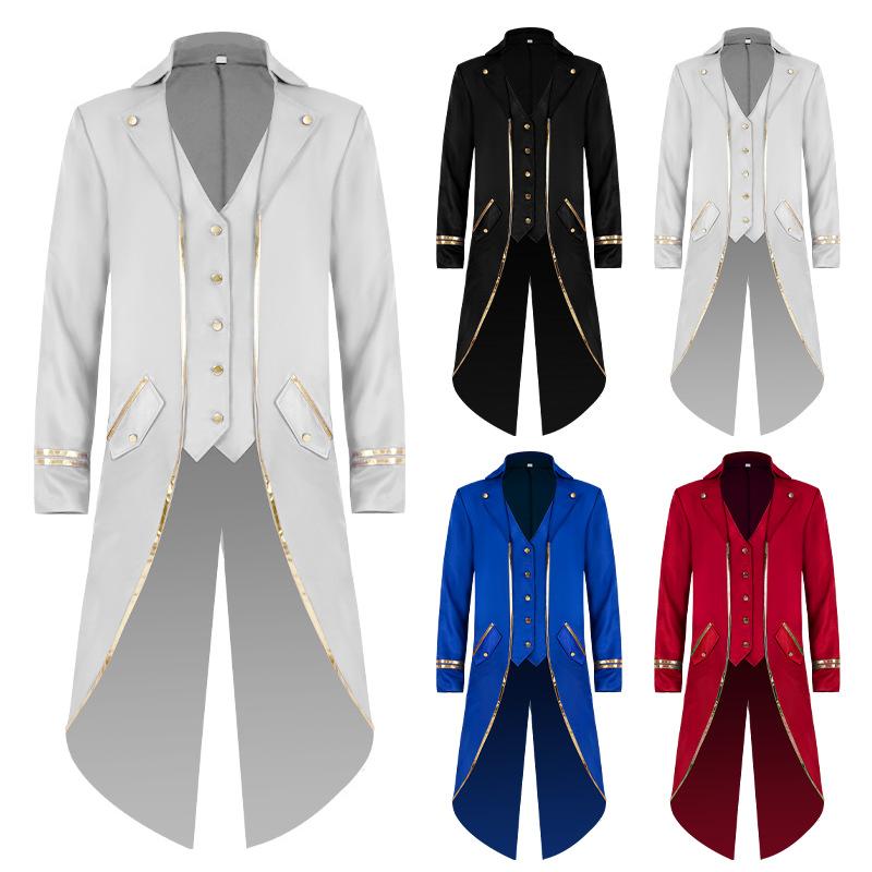 Tailcoat Steampunk Long Tuxedo Medieval Prince Victorian Gothic Coat  Halloween