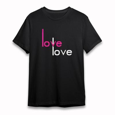 Damen atmungsaktives klassisches T-Shirt zweifarbig Wort Liebe kreativ