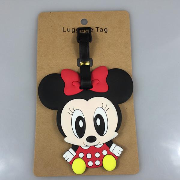 Cute Cartoon Bowknot Silicone Luggage Tag - White Palm Design