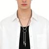 Stainless Steel Bolo Necklace With Hexagonal Pendant Detail For Lightweight Comfort In Casual And Business Settings