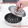 Fireproof Stainless Steel Mosquito Coil Holder with Lid and Ash Catcher for Outdoor Use